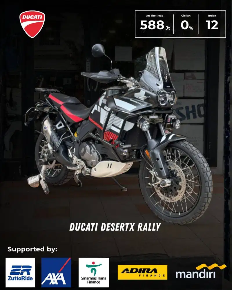 DUCATI DESSERTX RALLY NIK 2024 HEDON SIAP TOURING VERSYS MULTISTRADA