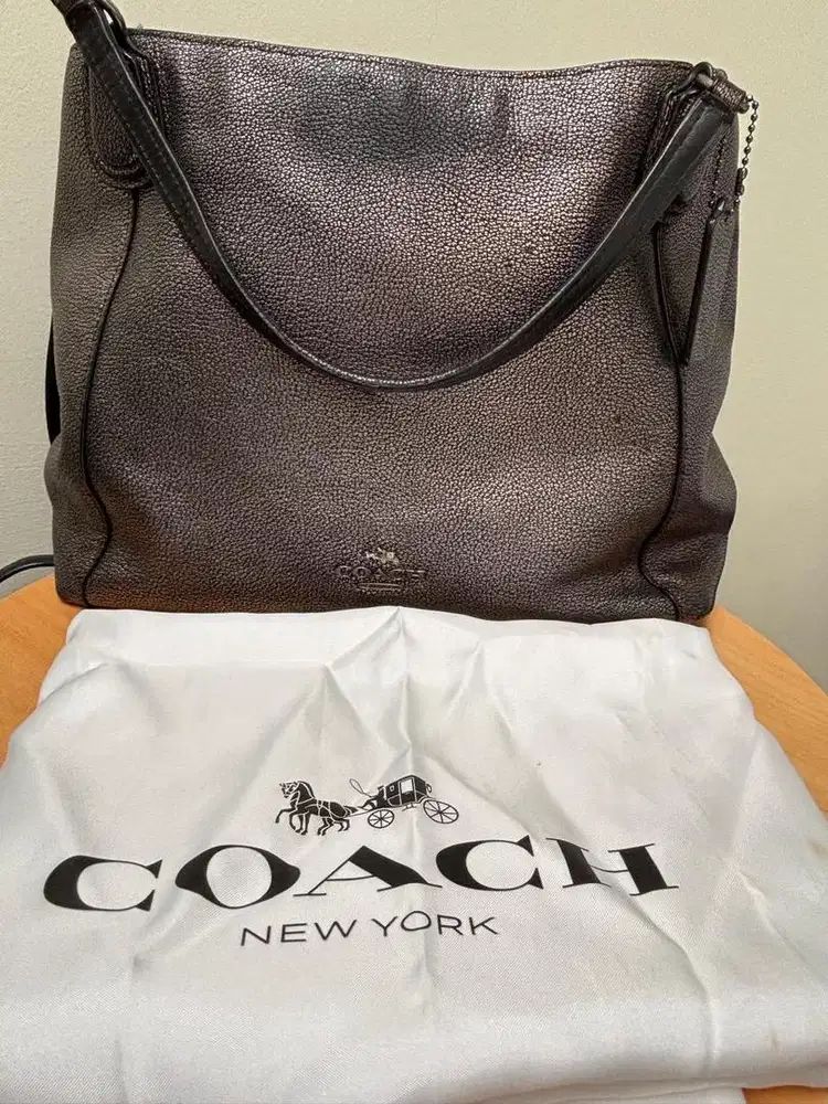 Coach - Edie Satchel 28 Grey Metallic