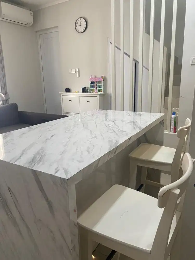 Meja Makan / Kitchen Island + 2 Kursi Bar IKEA