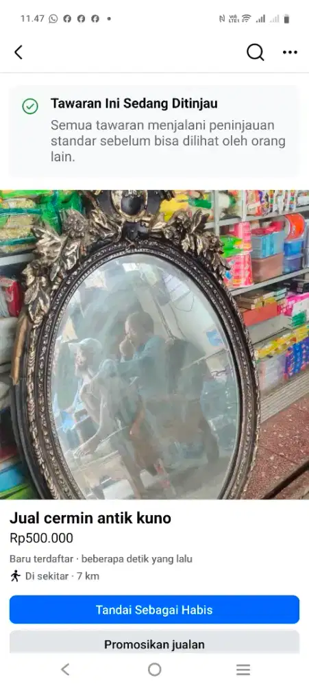 Jual cermin antik kuno