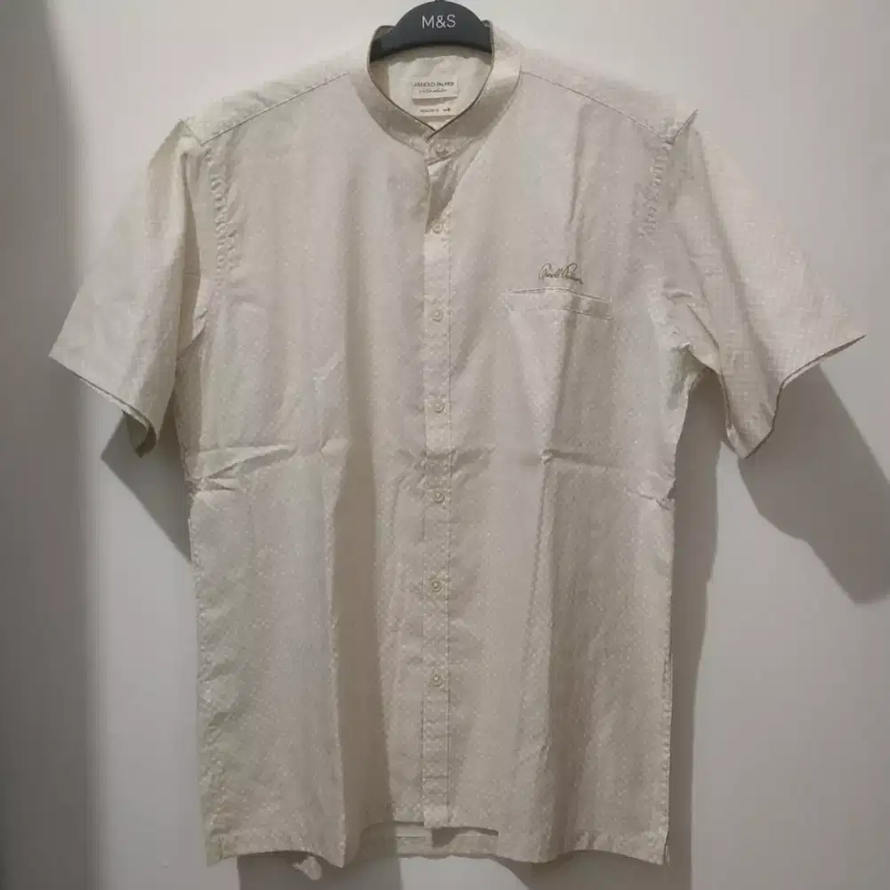 Kemeja Koko Arnold Palmer Lengan Pendek Cream Pria Original Muslim