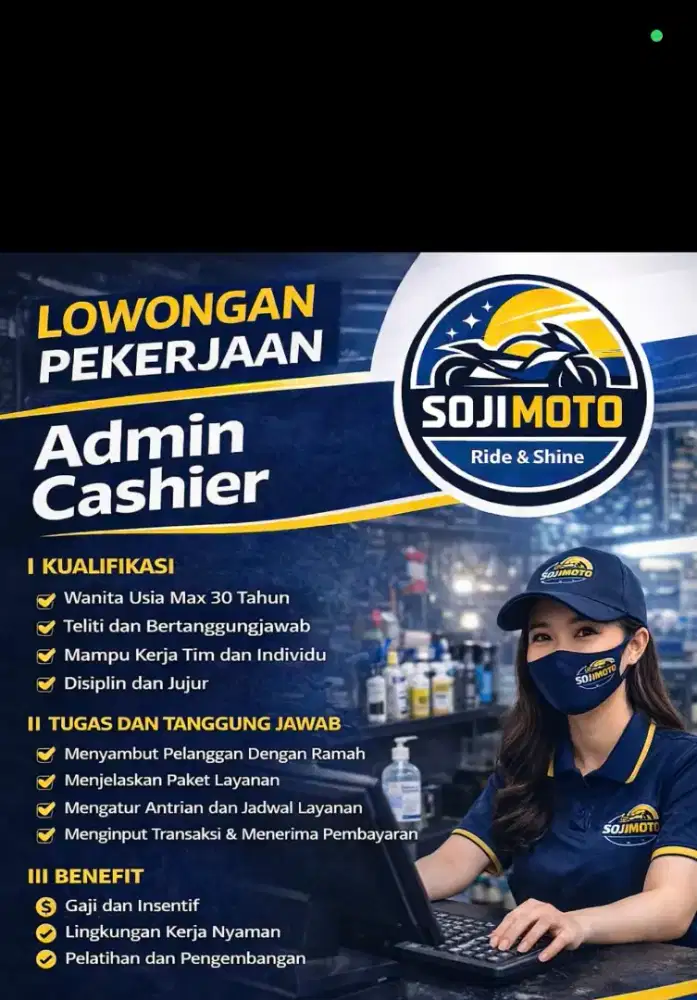 Lowongan Kerja Kasir Soji Moto