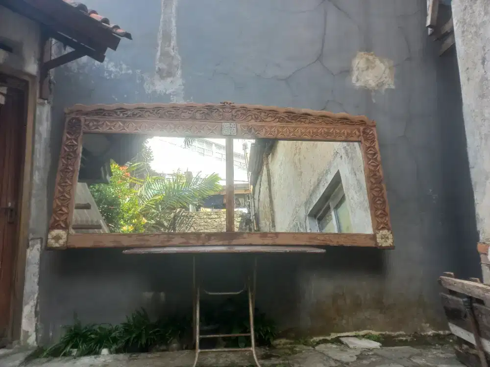 Cermin Dinding Jati Ukir Kuno uk Besar