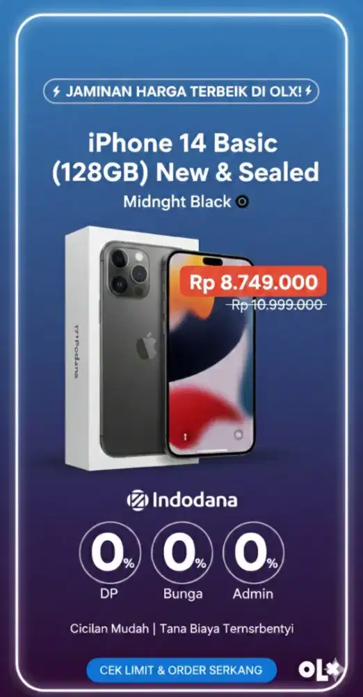 iPhone 14 128GB - New & Sealed (Garansi Resmi)