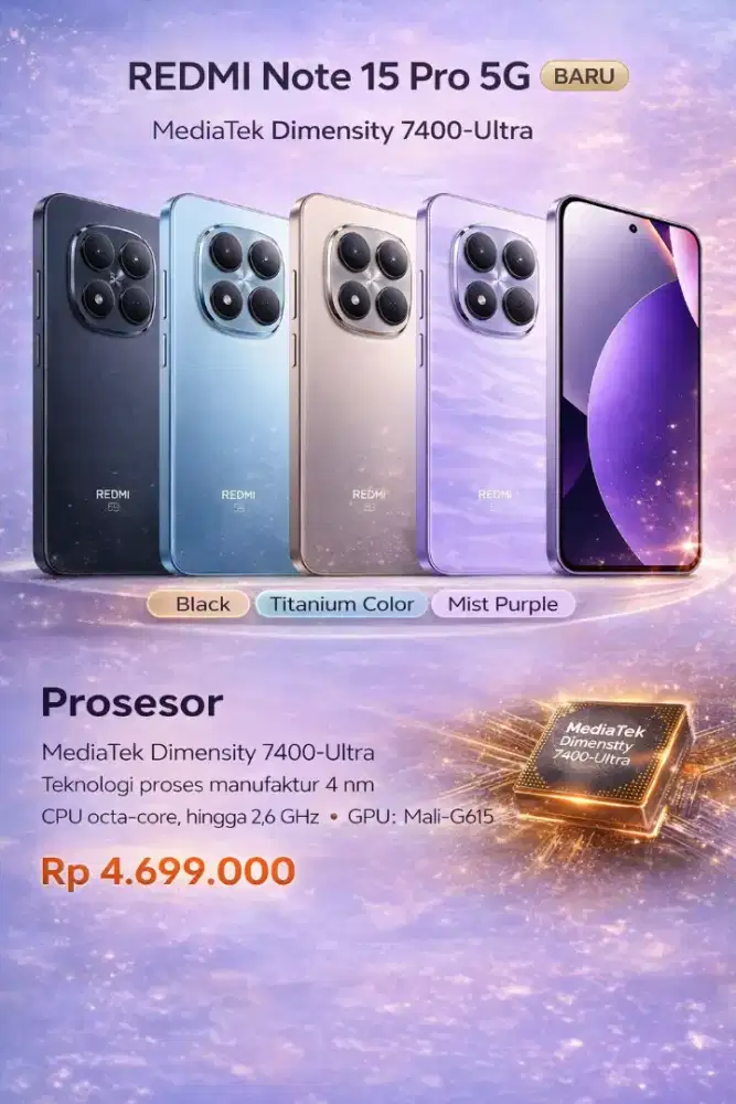 REDMI NOTE 15 PRO 5G GARANSI RESMI