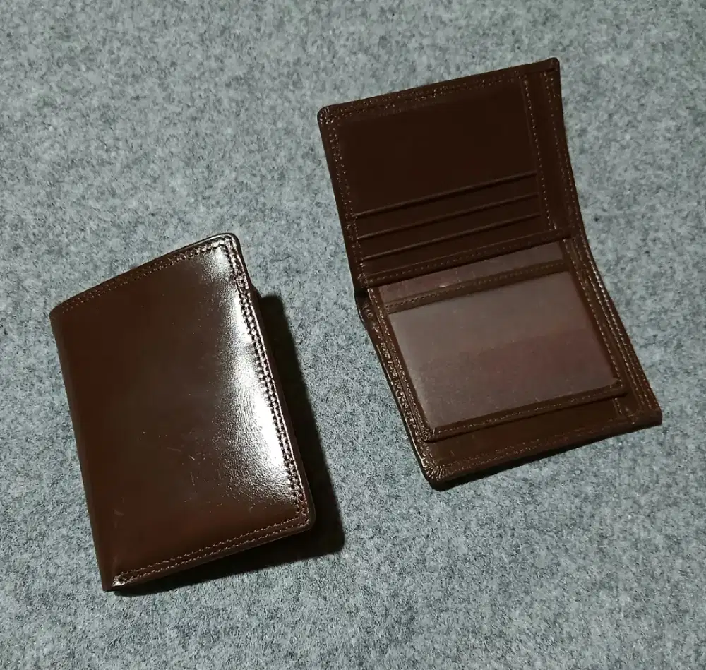 Dompet Pria Kulit Sapi Asli Cokelat Tanpa kain jaminan awet bisa cod