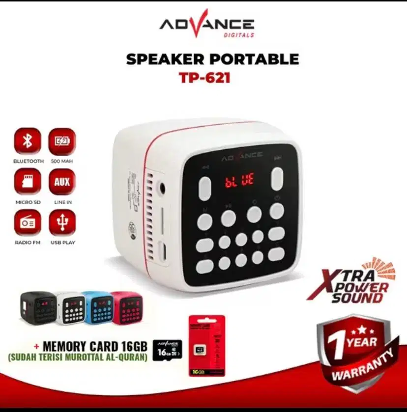 Advance Speaker Portable Bluetooth TP-621 Cocok untuk Murrotal