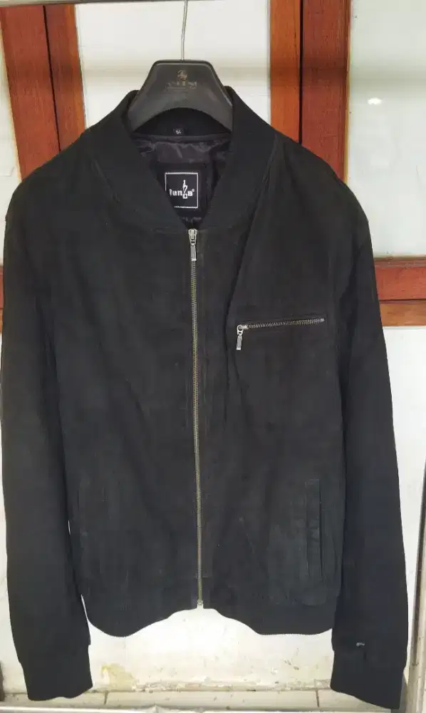 Jual jaket kulit asli suede