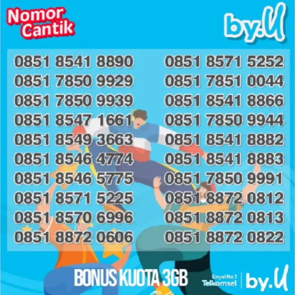 Cek Nomor Cantik Byu Kategori Silver ABAB AABB AAAB Batch 1 dengan har