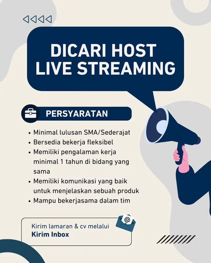 LOWONGAN HOST LIVE STREAMING