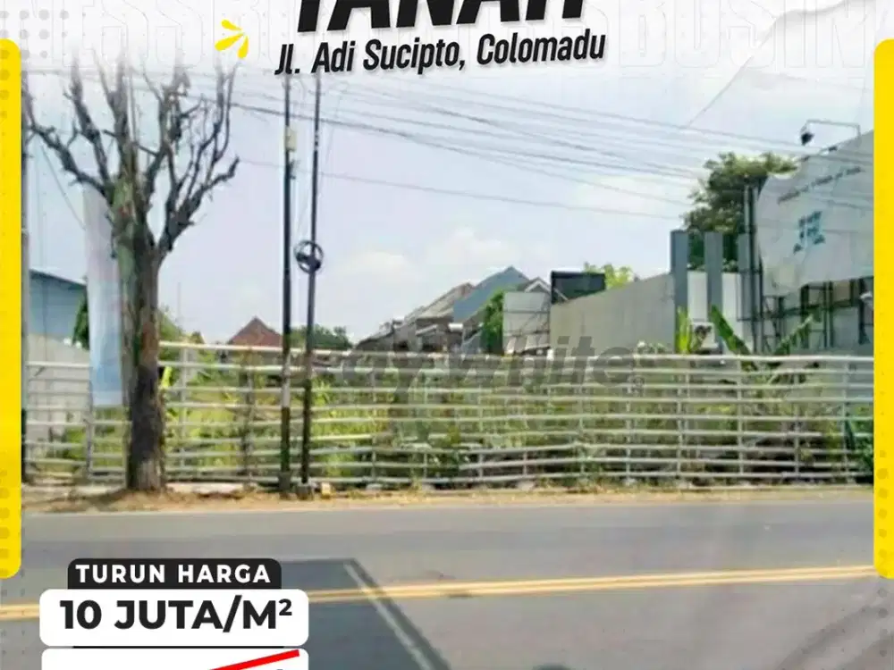 Tanah 2245m Strategis Area Komersial di Jalur Utama Jl. Adi Sucipto, Colomadu Solo