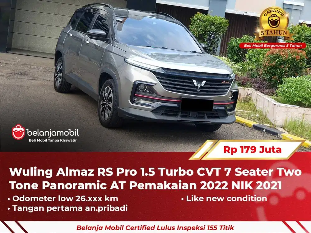 [ GARANSI 5TH ] Wuling Almaz RS Pro 1.5 Turbo 7 Seater 2021 2022