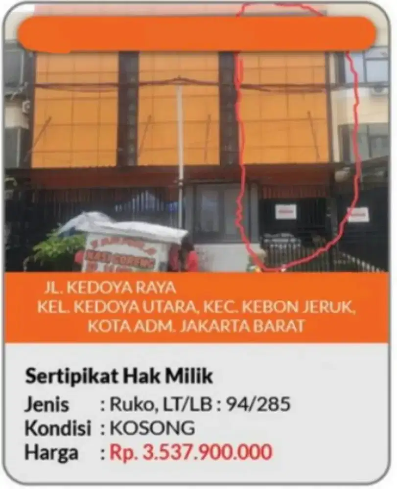 Dijual Ruko 3 Lantai Kedoya Raya Strategis