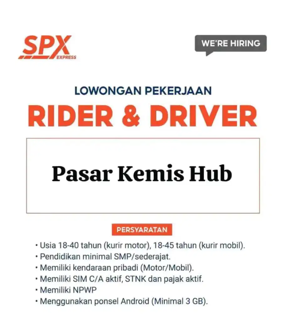 Lowongan kerja Kurir Motor/Mobil