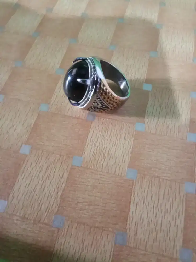 Joss cincin batu akik hitam