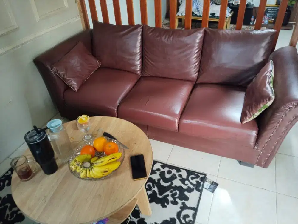 DI JUAL MURAH SOFA 1 SET BONUS MEJA DAN BANTAL TEBAL