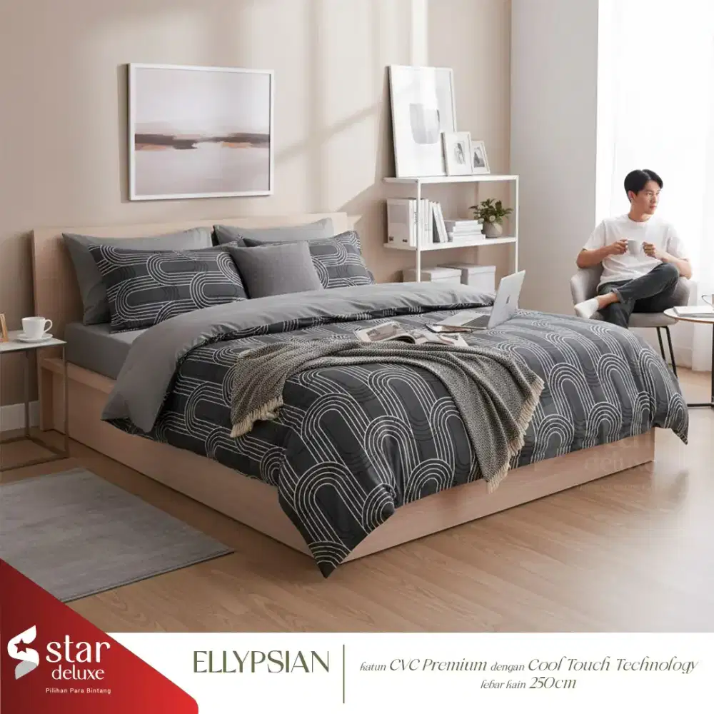 Sprei set katun dingin motif onyx minimalis