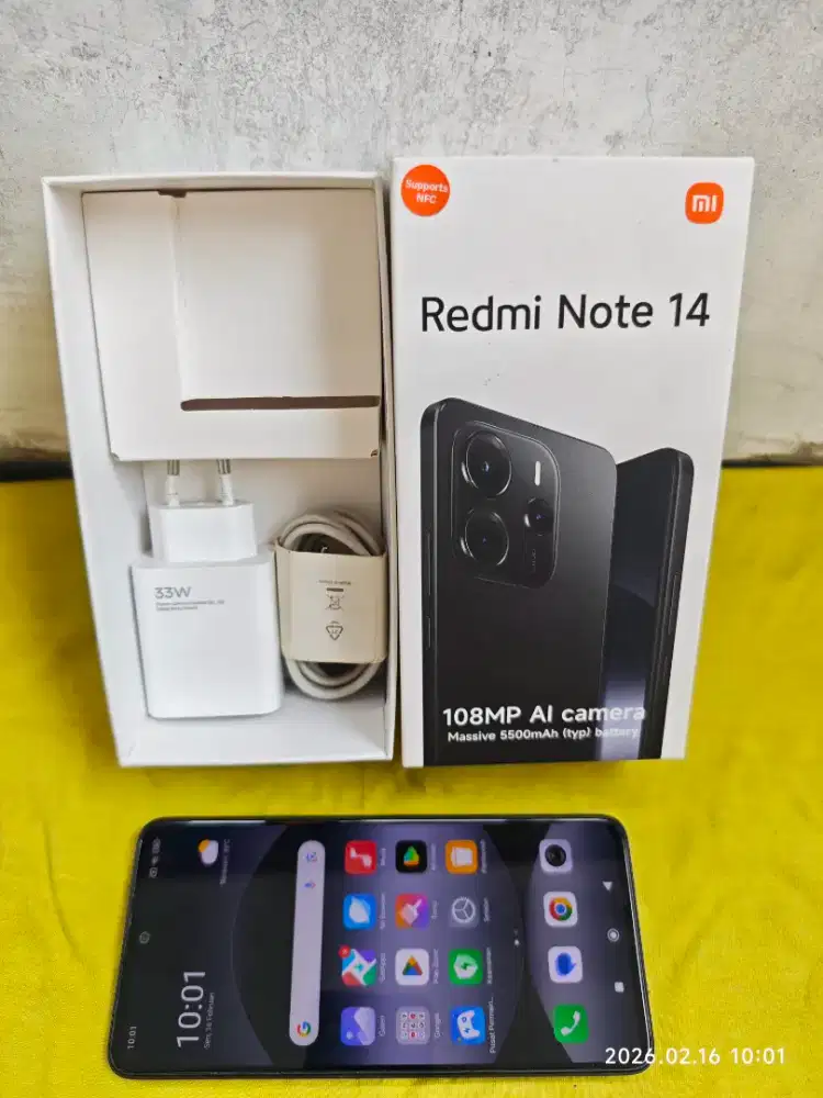 Redmi note 14 8/128 Fullset segel mulus garansi on 2026