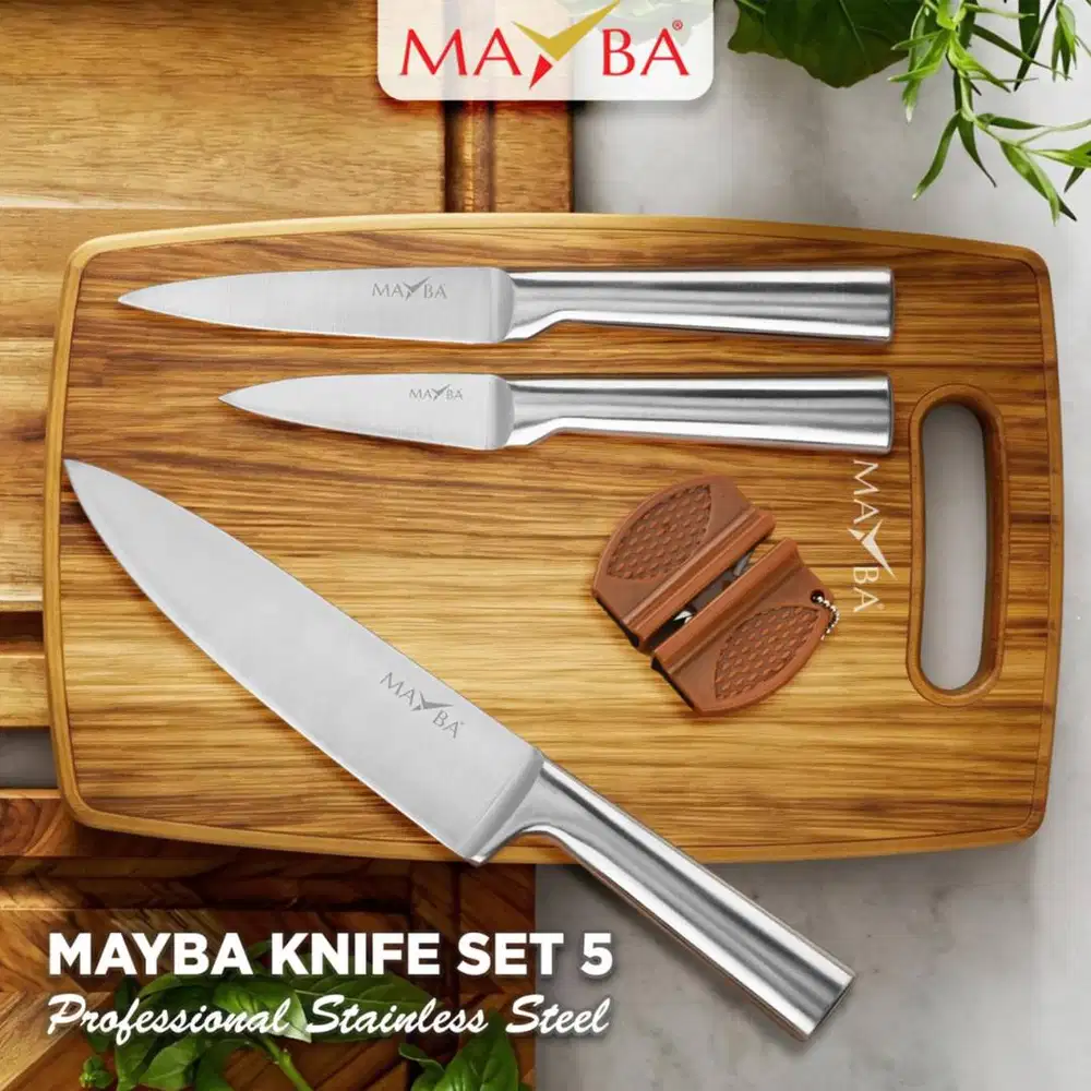 PISAU STAINLESS SET 5 PCS From mayba komplit talenan plastik