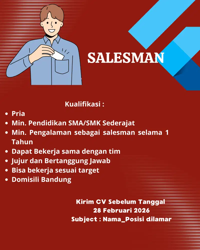 Lowongan Kerja Sales/Marketing