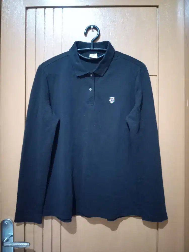 Kaos Kerah Olahraga K-Swiss Ladies Polo Shirt Hitam Size L