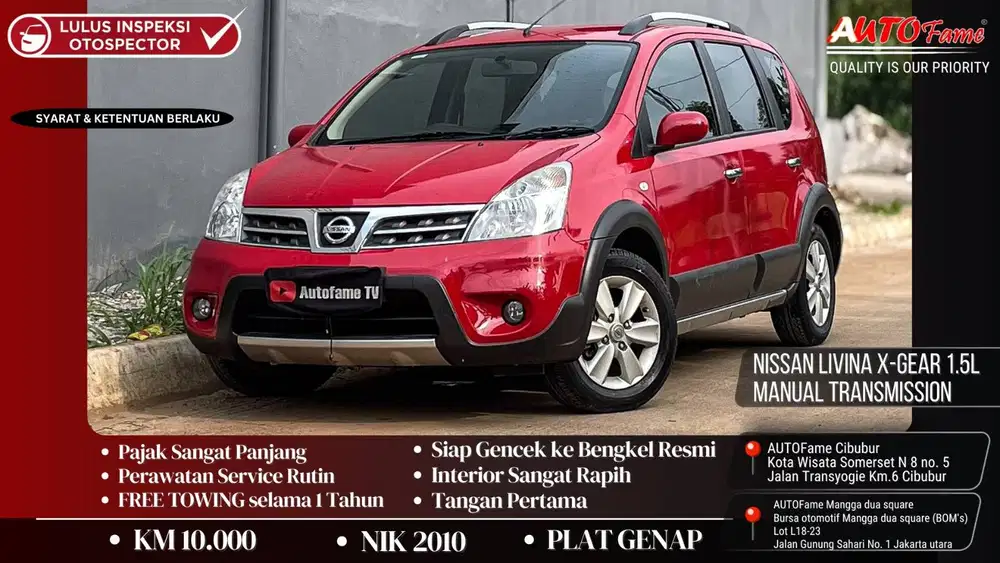 KM10RB  Nissan Livina X-Gear 1.5L Manual Transmission 2010 Red On Bla