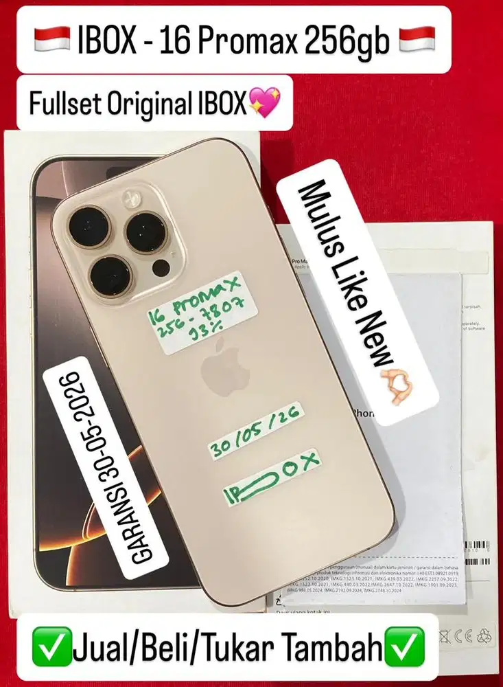 Iphone 16 Promax 256 Gb Desert Titanium Ibox Masih Garansi