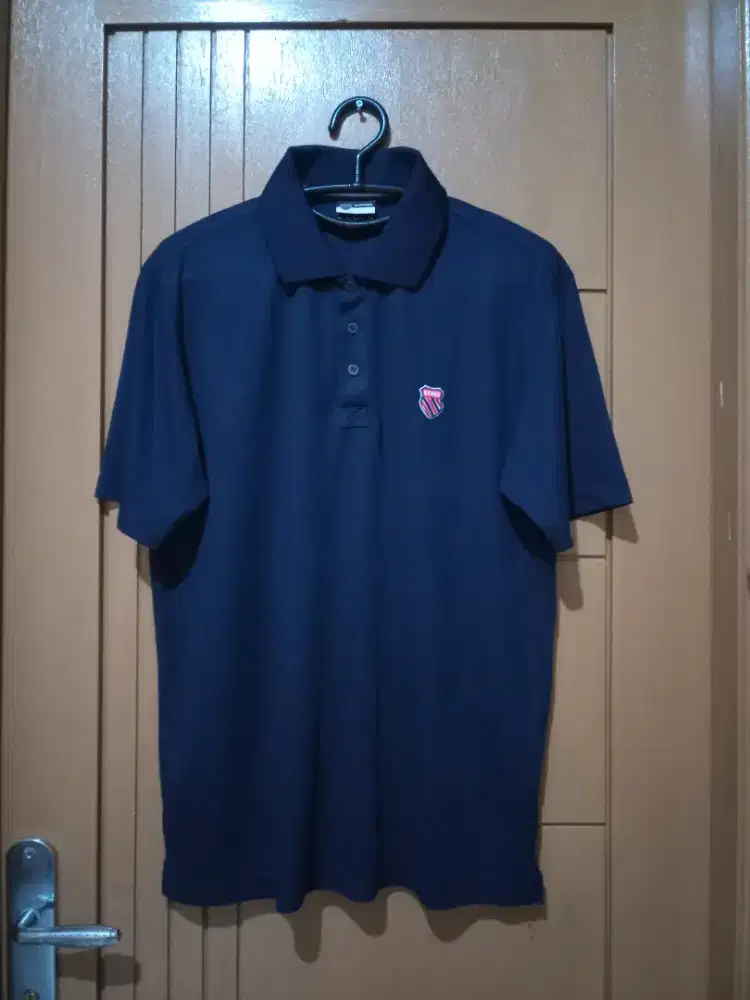 Kaos Kerah Olahraga Lengan Pendek K-Swiss Polo Shirt Biru Navy Size XL