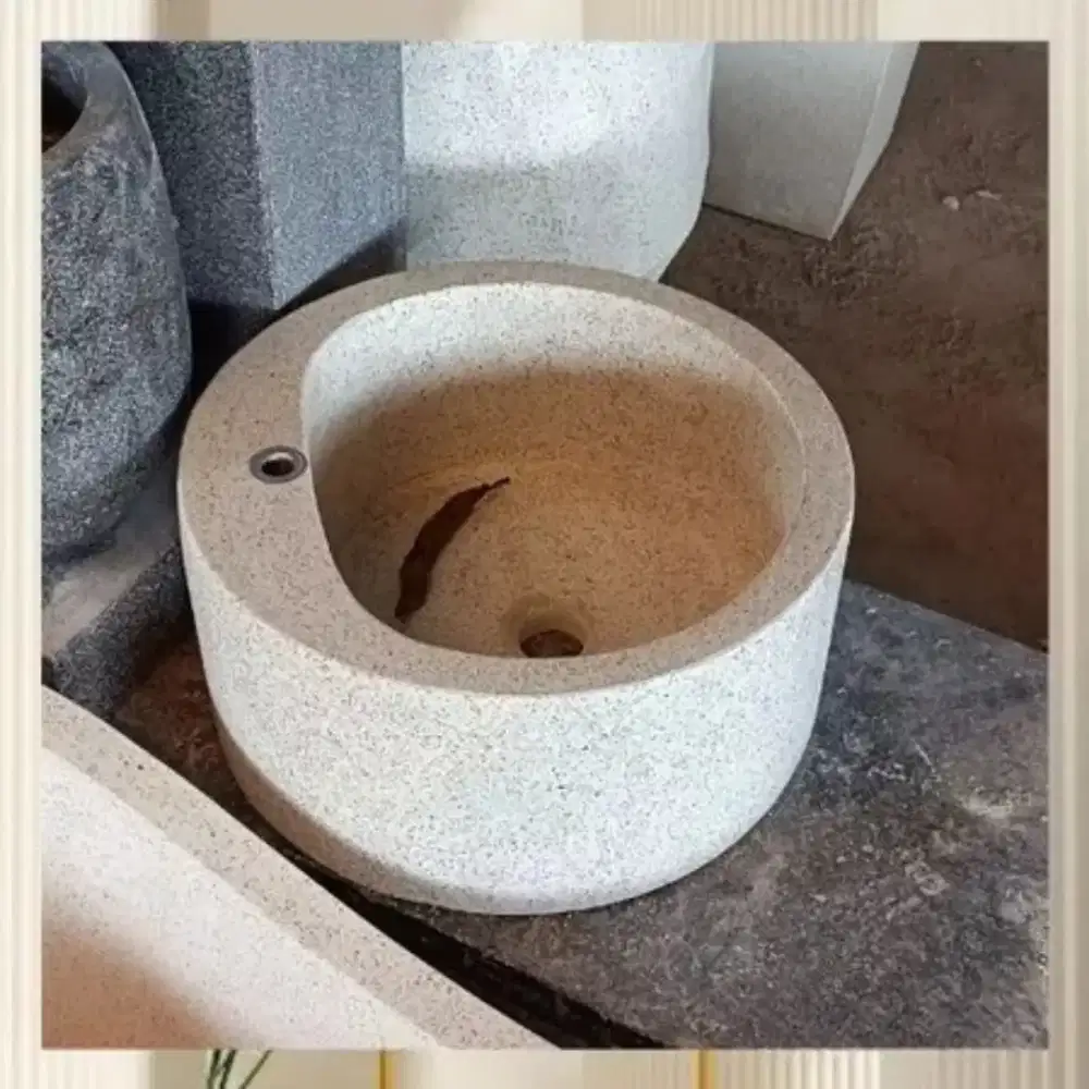 Wastafel Cuci Tangan Teraso Bulat Cantik