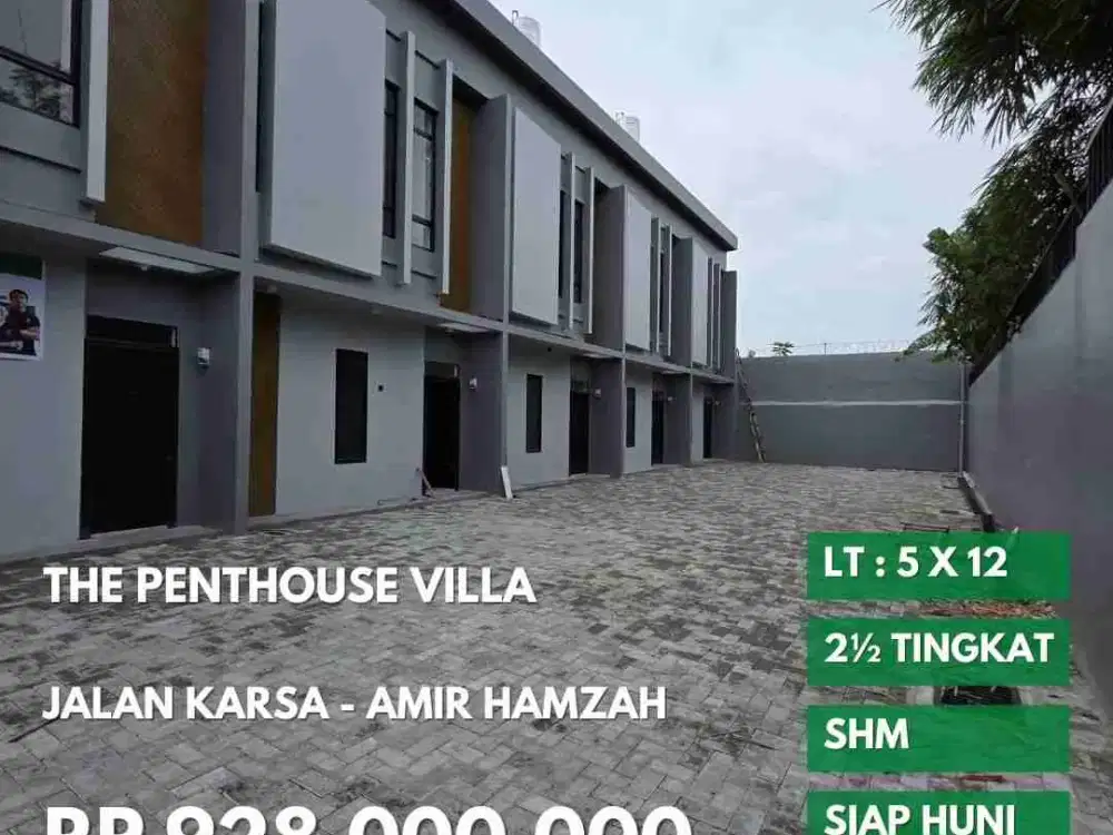 villa siap huni jalan karsa daerah amir hamzah