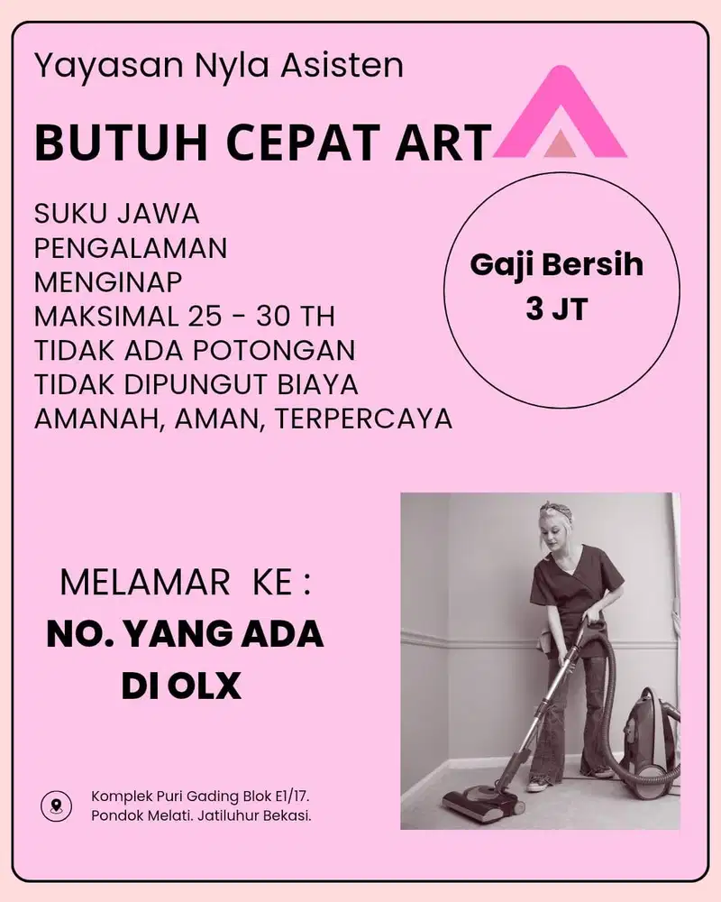 Lowongan Kerja ART Jakarta Barat & Tangerang Via Yayasan Nyla Asisten