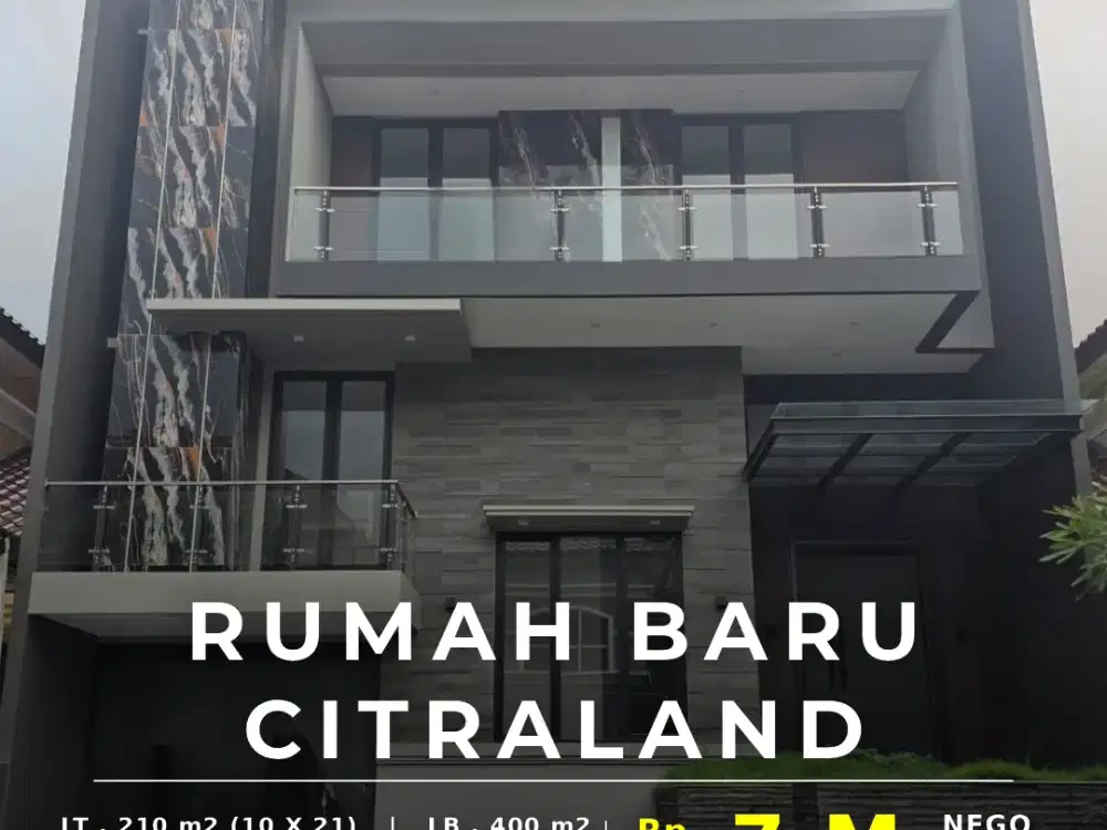 Dijual Rumah Baru, 2,5 Lantai, Bagus Dekat Univ. Ciputra di Citraland, Surabaya