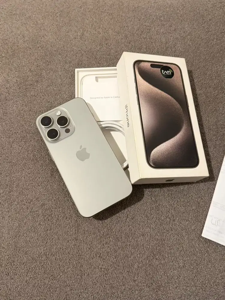 Iphone 15 pro 128 GB natural titanium second ibox mulus full set