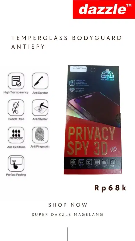 Temperglass bodyguard anti spy