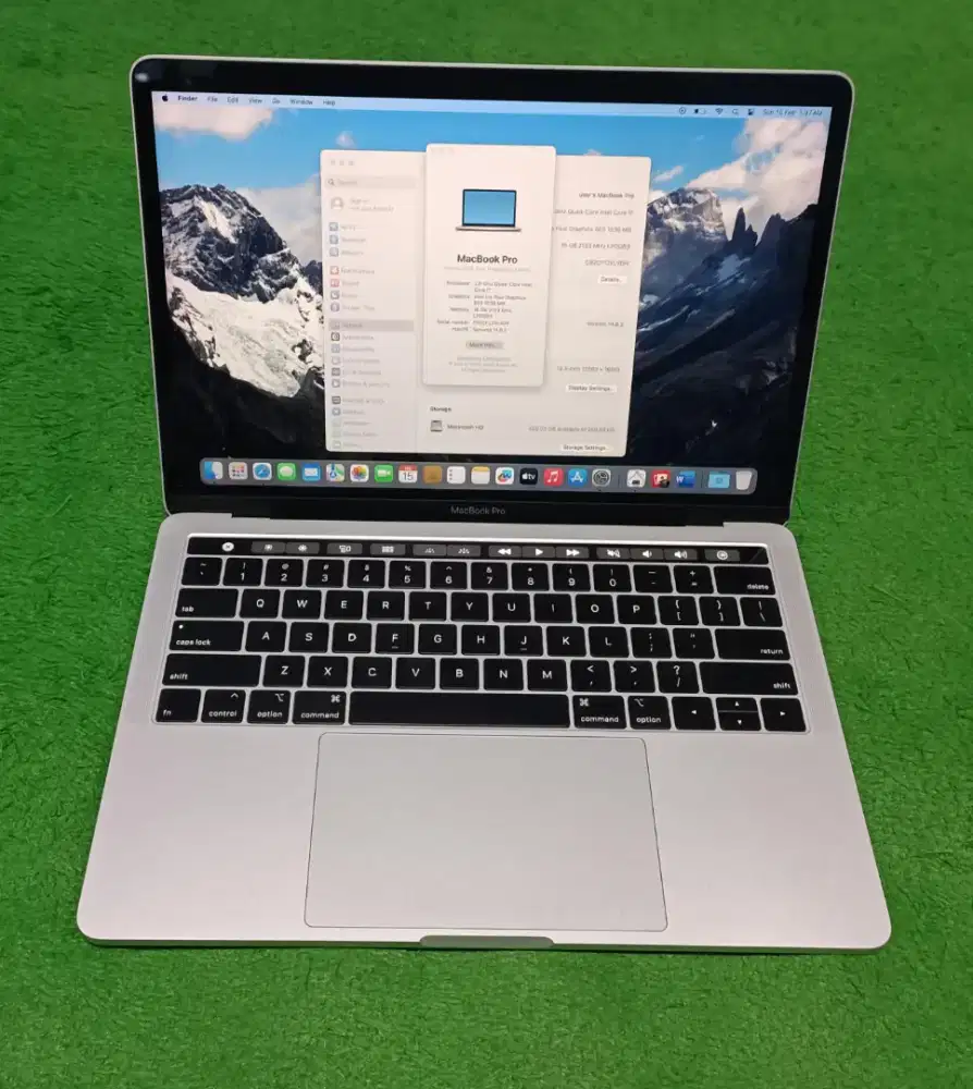 Apple Macbook Pro 2019 Intel i7 16/256 Silver Touchbar Mulus Murah