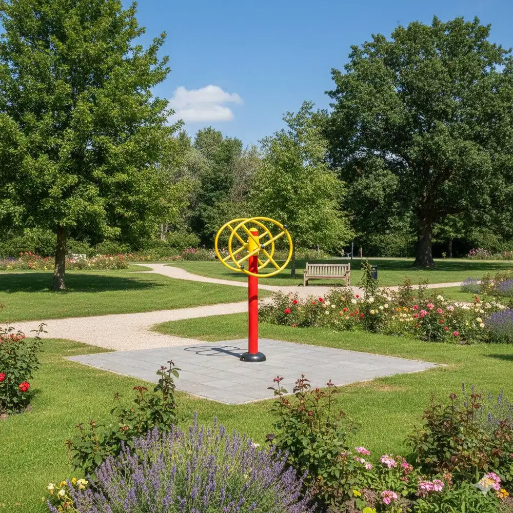 alat fitness outdoor taman rotor 2 circle machine