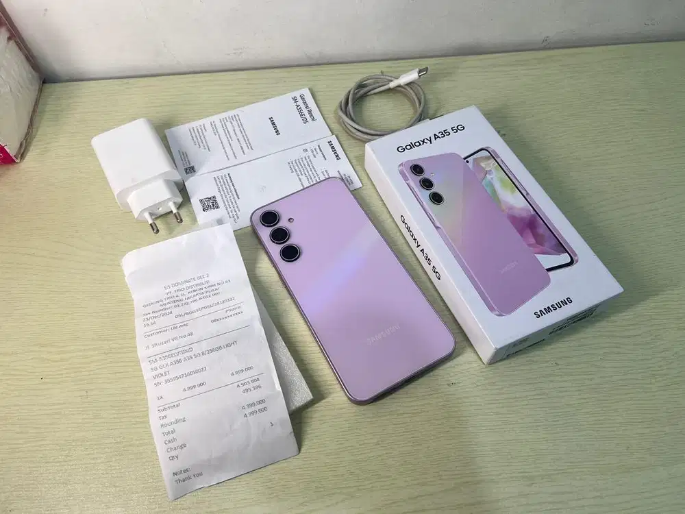 Samsung A35 5G 8/256 GB Fullset Warna Awsome Lilac
