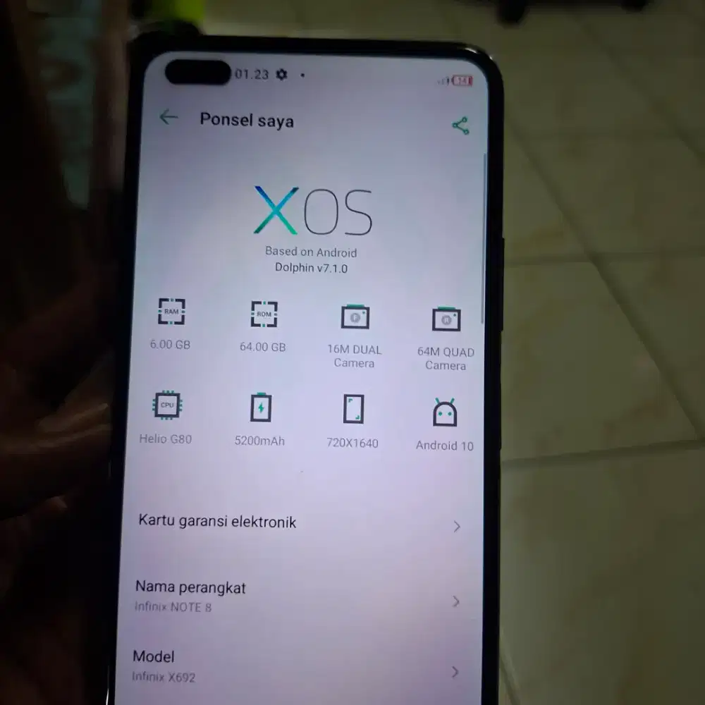 INFINIX NOTE  8 ram 6/64