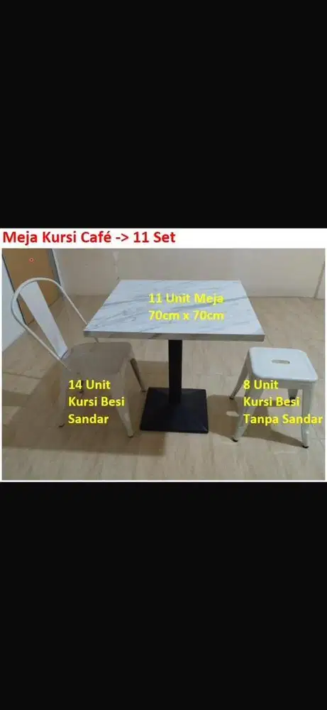 MENJUAL MEJA DAN KURSI CAFE (seken)