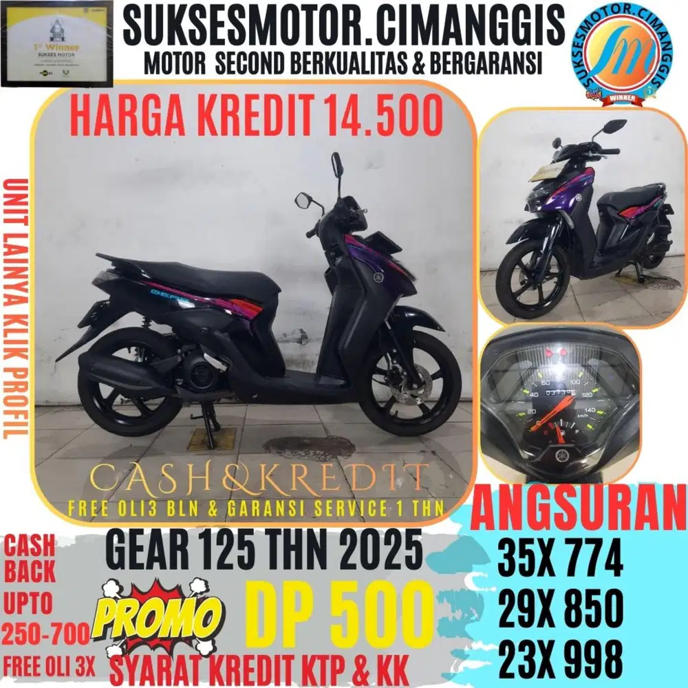 DP 500 GEAR 125 PROMOTERMURAH CASHBACK UPTO700RBU FREEOLI3X BERGARANSI