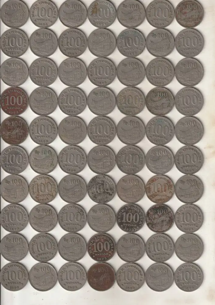 KOIN LOGAM Rp. 100,- (tahun 1972-1973) Rp. 50,- & Rp. 25 (tahun 1971)