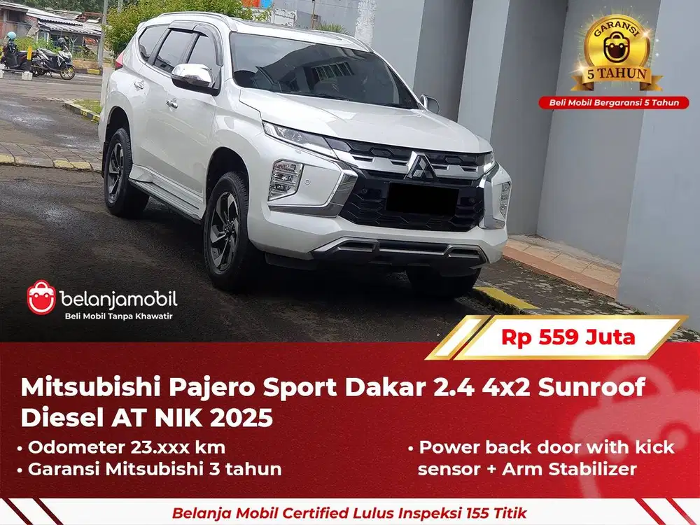 [ GARANSI 5TH ] Mitsubishi Pajero Sport Dakar 2.4 Sunroof 2025 2026