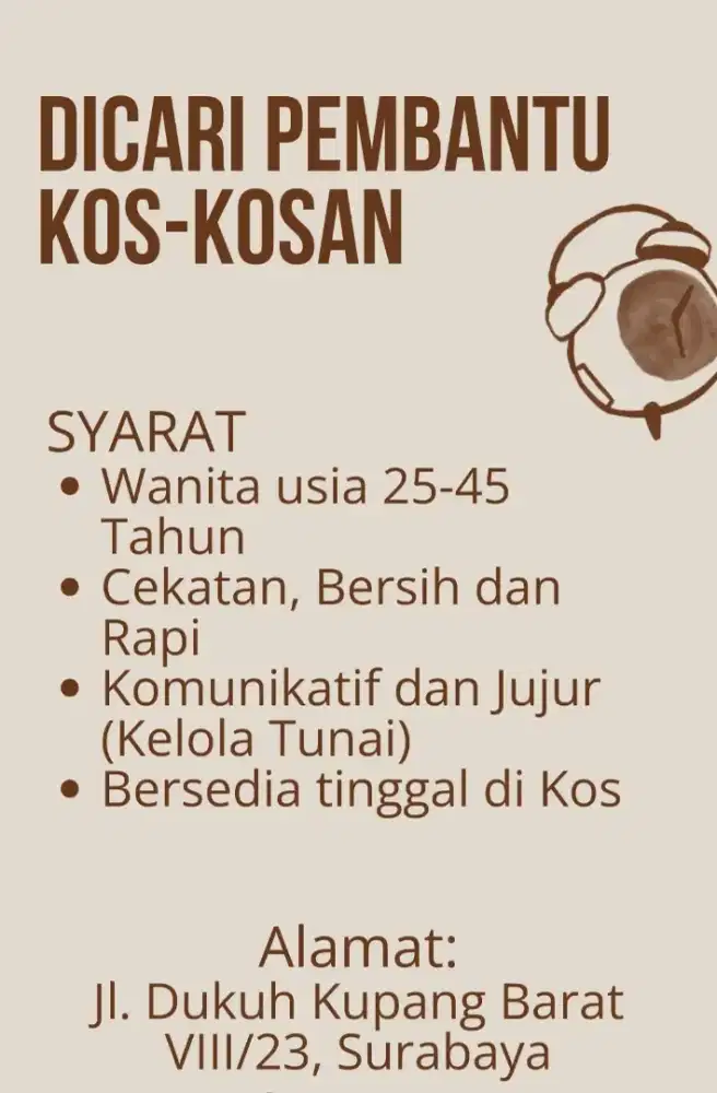 Pembantu/Asisten Kos-kosan