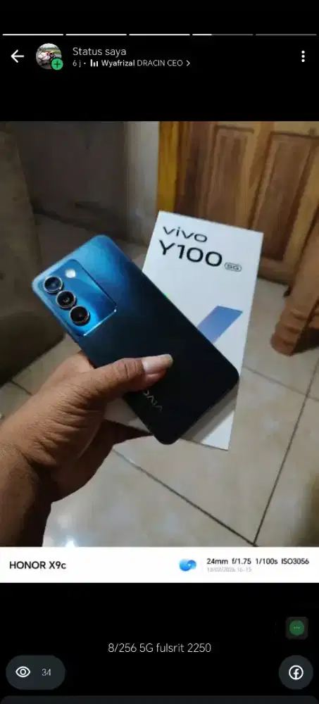 Vivo y100 5G ram 8gb penyimpanan 256gb