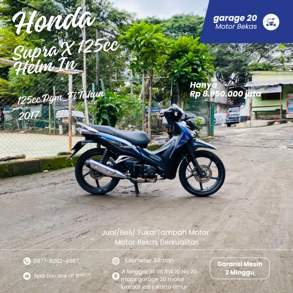 Honda Supra X 125cc Helm In Pgm_Fi Tahun 2017 Pajak Off