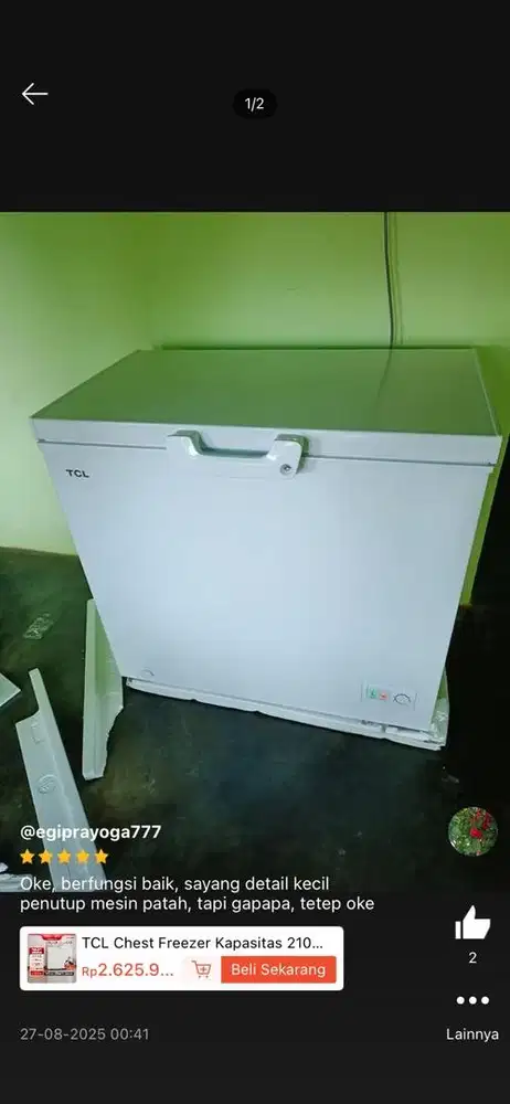 Dijual murah freezer TCL