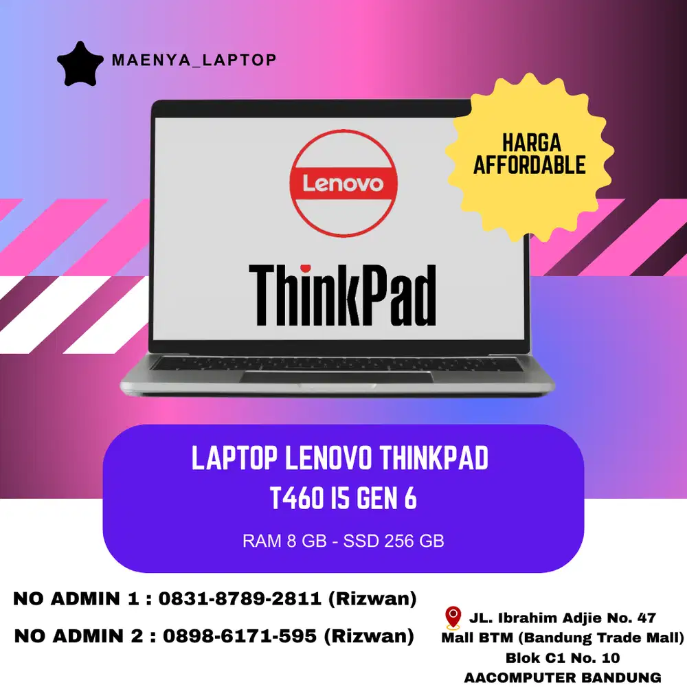 LAPTOP LENOVO THINKPAD T460 | I5 GEN 6 | RAM 8GB | SSD 256GB