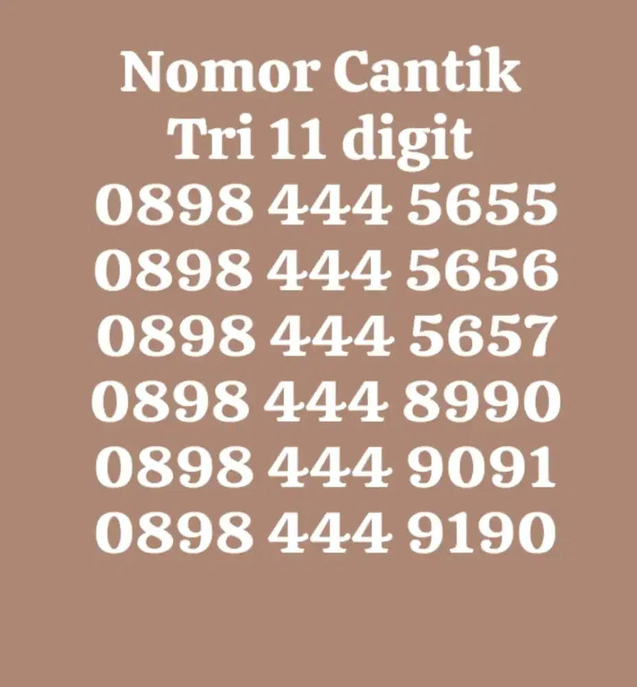 TRI/NOMOR CANTIK TRI/INDOSAT