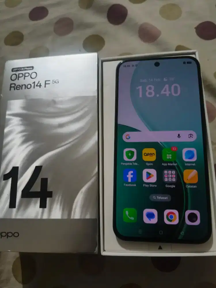 oppo reno 14F 5G ram 12/256 fulset mulus
