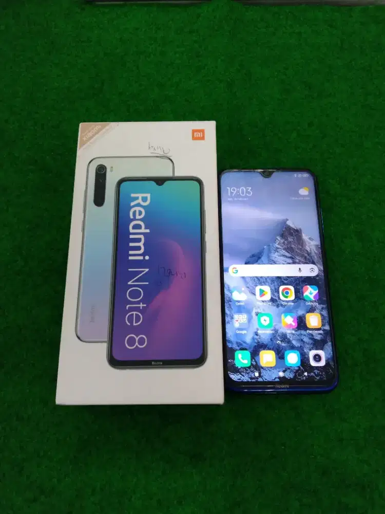 redmi note 8 ram 4/64gb lengkap mulus